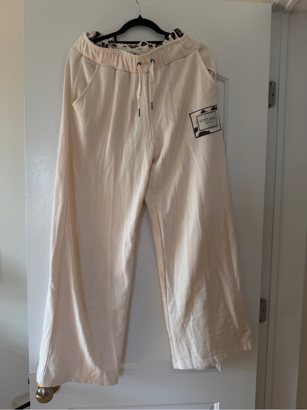 Vintage Cream Drawstring Lounge Joggers